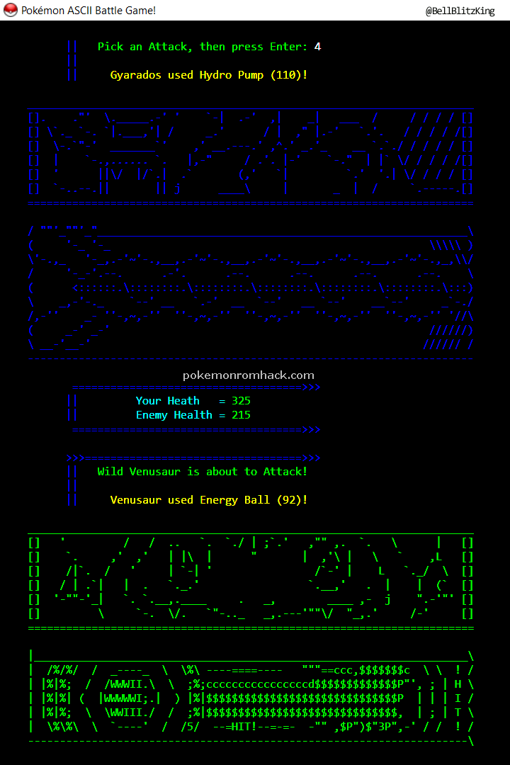Pokemon ASCII Battle Game! Image